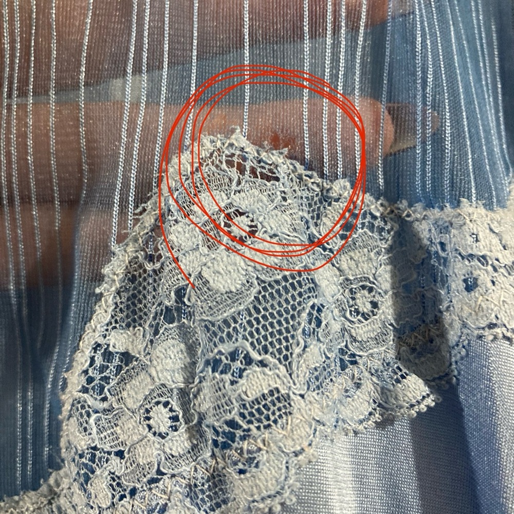 EUC vintage 2-piece stunning baby blue nightgown with cover up - Picture 11 of 11
